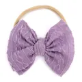 Bandeau bébé sans couture avec nœud jacquard violet clair sur sangle élastique en nylon - Violet Taro