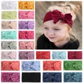 Zachte nylon baby hoofdband met een grote strik in diverse levendige kleuren voor peuters - 23 Kleuren Gemengd