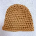 Hand-knitted warm baby winter hat in camel color with thick thermal yarn texture - Coffee