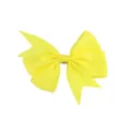 Bright yellow grosgrain ribbon bow hair clip with textured ribbed fabric for girls - Yellow