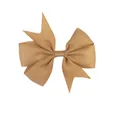 Ginger yellow grosgrain ribbon swallowtail bow hair clip for babies and girls - Khaki