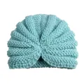 Gorro de punto suave para bebé en color azul claro con textura de patrón en espiral - Verde Menta