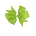 Grass green grosgrain ribbon bow hair clip with swallowtail design for babies and kids - Green