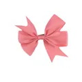 Pink grosgrain ribbon bow hair clip for babies with double-layered swallowtail design - Lotus root pink