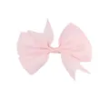 Light pink grosgrain ribbon bow hair clip with swallowtail design for babies - Light Pink