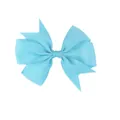 Light blue grosgrain ribbon bow hair clip with swallowtail design for babies - Sky Blue