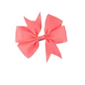 Classic coral pink grosgrain ribbon swallowtail bow hair clip for infants and toddlers - Watermelon red