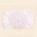 Vista detallada de la diadema de nylon blanco con flor de encaje para bebés niñas - Blanco