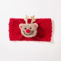 Detail eines roten Weihnachts-Baby-Stirnbandes mit 3D-Rentier und glänzenden Pailletten - Red Reindeer Style