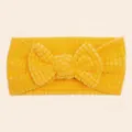 Fascia gialla per neonati con grande fiocco in tessuto a nido d'ape per bimbi - Giallo