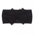 Soft black mesh infant headband featuring a large layered tulle bow for newborns - Black