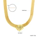 18k vergoldete Gliederkette mit fächerförmigem Fransenanhänger 40+5cm Länge - Goldbalken-Fächer-Halskette (NE2E110YG)