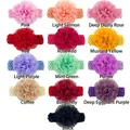 Détail montrant dix couleurs de bandeaux à fleurs en mousseline pour bébés et tout-petits - 13 Couleurs Mélangées
