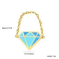 Golden chain ring featuring a blue diamond-shaped charm and multi-size options - US 6 / Blue Diamond Shape Style (RI1569M6-9G)