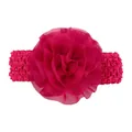 Bandeau élastique au crochet pour bébé avec une grande fleur en mousseline rose fuchsia - Rose rouge