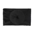 Soft black nylon jacquard baby headband with stylish donut knot detail for toddlers - Black