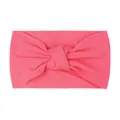 Bright coral pink knotted nylon headband for baby girls with soft elastic fabric - Rose Red