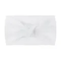 Soft white nylon knotted headband for babies and toddlers with elastic fabric design - White