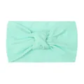 Mint green wide knotted nylon headband for infants with a soft elastic knit texture - Mint Green