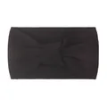 Detail showing the soft fabric texture and central twist of this black nylon baby headband - Black