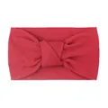 Detail of red nylon knotted baby headband featuring soft breathable ribbed fabric - Burgundy