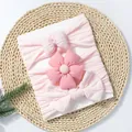 Détails de trois bandeaux roses pour bébé avec nœuds et fleurs sur une carte - Série Rose Style A (Sans Carte)