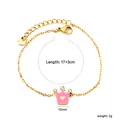 Detailed view of crown pendant bracelet with size specs and stainless steel mark - Crown Heart Bracelet (BR27160FG)
