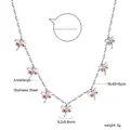 Silberne Libelle Halskette aus Edelstahl mit roten Flügeln und 40+5cm Kettenlänge - Libellen-Stil - Silber (NE2C16AES)