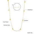 Collier en acier inoxydable plaqué or avec petits pendentifs en cœur et chaîne fine - Collier Ajustable Multi-Cœurs Doré (NE2C7901G)