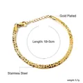 Dettaglio del bracciale a catena serpente placcato oro 18k con chiusura e misure - Thick Snake Chain Style (BR265401G)