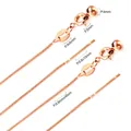 Roségoldene 0,9mm Schlangenkette mit 4mm Perle und verstellbarem Federring-Verschluss - Schlangenkette(NC107945R) / Roségold / 45cm