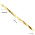 Bracciale a maglie in acciaio inossidabile placcato oro 18k stile orologio da 36g con chiusura - Watch Band Style (BR253101G)