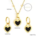 Détails du coffret bijoux cœur doré avec indications des dimensions et de la chaîne - Style de Cœur Double Face (SE26770BG)