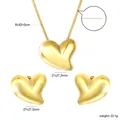 Specifiche dettagliate delle dimensioni per il set di collana e orecchini a cuore dorato - Stile Oro (SE268001G)