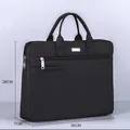 Maletín de negocios premium negro 38x28x7cm con tela impermeable y asa de mano - Negro