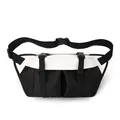 Men's outdoor sports chest bag in black and white oxford cloth with adjustable straps - White