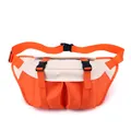 Orange and white large capacity nylon chest bag with adjustable straps and buckles - Orange Red