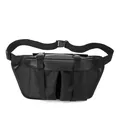 Modern black multifunctional crossbody chest bag with adjustable strap and buckles - Black