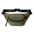 Marsupio outdoor verde oliva in tessuto a quadretti con tracolla nera regolabile - Verde Militare
