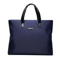 Bolso tote de nailon azul marino para hombre con asas negras y gran capacidad - Azul marino