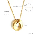 Collar de acero inoxidable chapado en oro 18k con colgante de anillo mobius y cadena 45cm - Estilo Colgante de Anillo de Mobius (NE2A1401G)