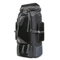 High-capacity 90L outdoor hiking backpack in grey and black with durable straps - Black