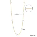 18k gold plated necklace with eight 8mm white pearls and 42+5cm adjustable chain - Gold Ball Chain White Pearl Style (NE2E270AG)