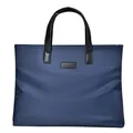 Grande borsa da lavoro per uomo in nylon blu scuro con eleganti manici in pelle - Blu