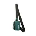 Dark teal multipurpose nylon crossbody phone bag with adjustable shoulder strap - Navy Blue