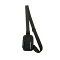 Black nylon mini crossbody phone bag with BANQILU logo and adjustable strap - Black