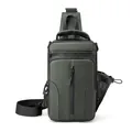 Waterproof functional tactical chest bag for men in deep olive green finish - Army Green