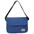 Sacoche bleue en toile avec bandoulière réglable et fermeture à rabat de style minimaliste - Bleu