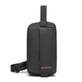 Bolso bandolera informal para hombre en negro y naranja con letras fashion - Negro