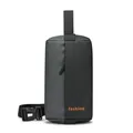 Bolso bandolera informal para hombre en gris oscuro y negro con texto fashion naranja vivo - Negro y Gris